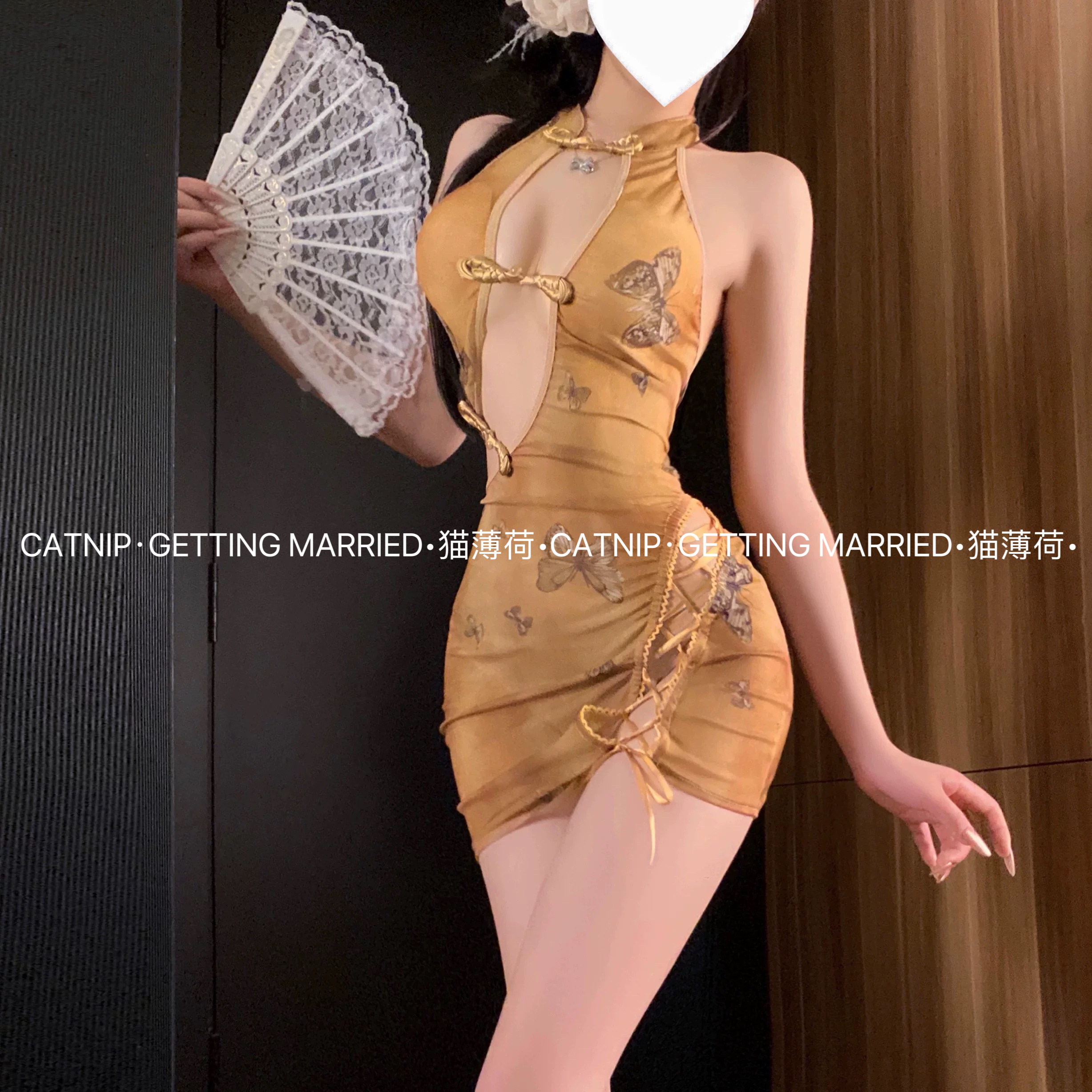 气质淑女 无袖中长裙复古二次元纯欲连体旗袍