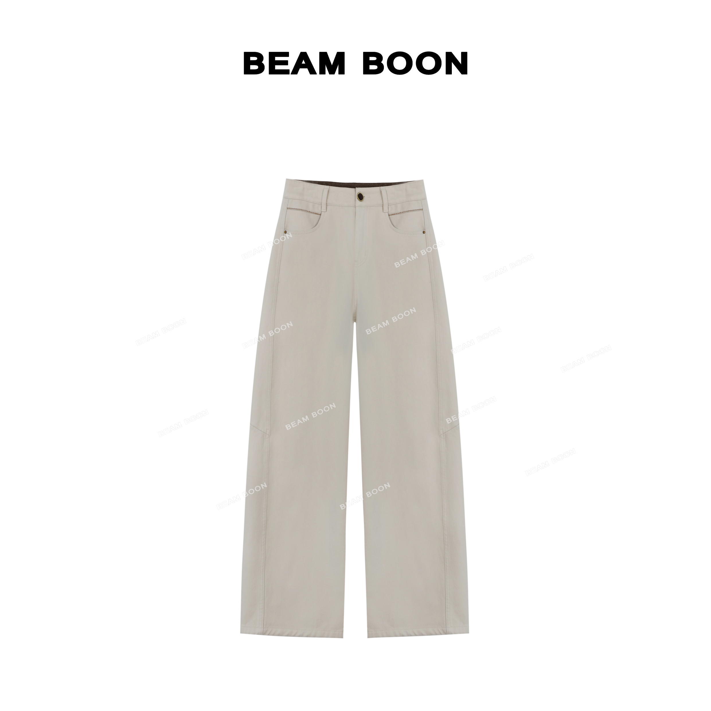 【雪糕立裁裤12】EP磨毛彩绒三层结构微弯刀隐胯拖地阔腿牛仔裤