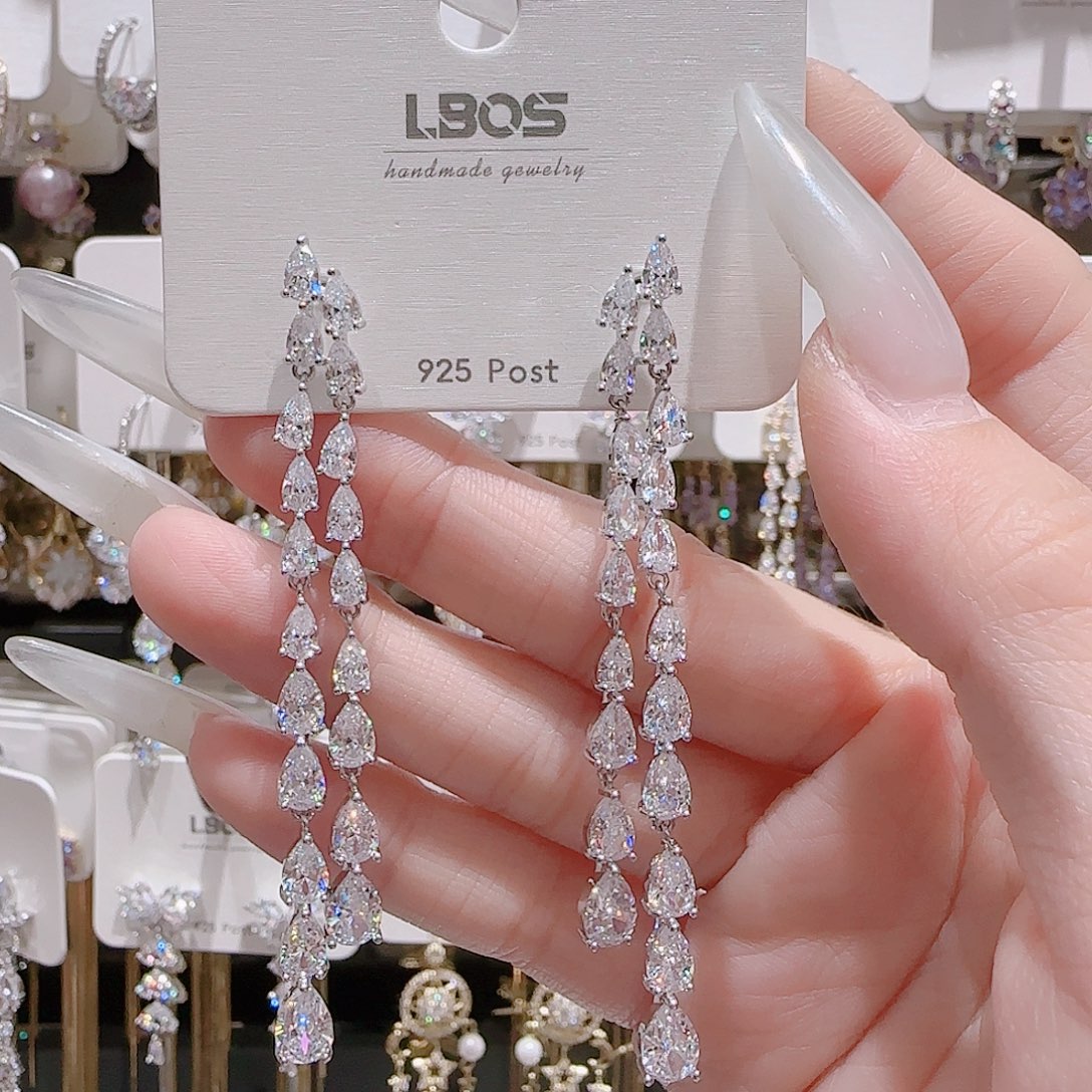 锆石铜合金925银耳环