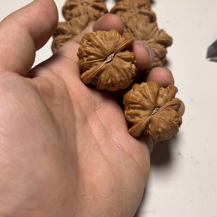 木***叶把件文玩核桃白狮子