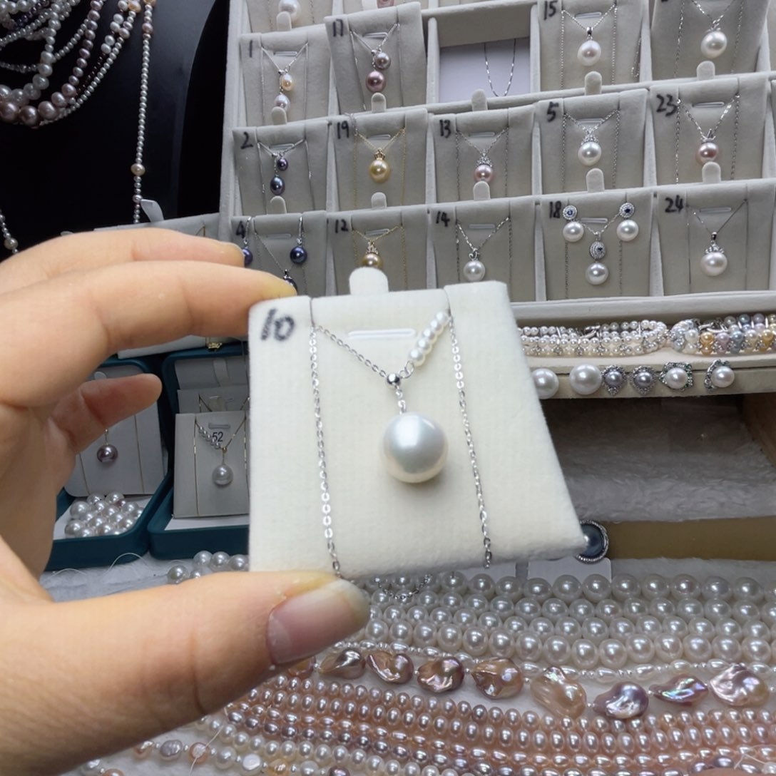 银S925镶嵌珍珠首饰淡水珍珠