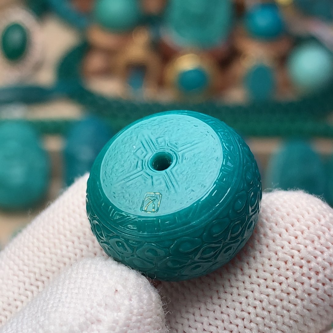 未镶嵌绿松石珠宝奇石20m m