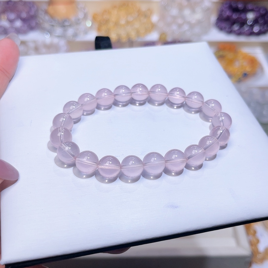 水晶手串未镶嵌袁*猫天然水晶9mm