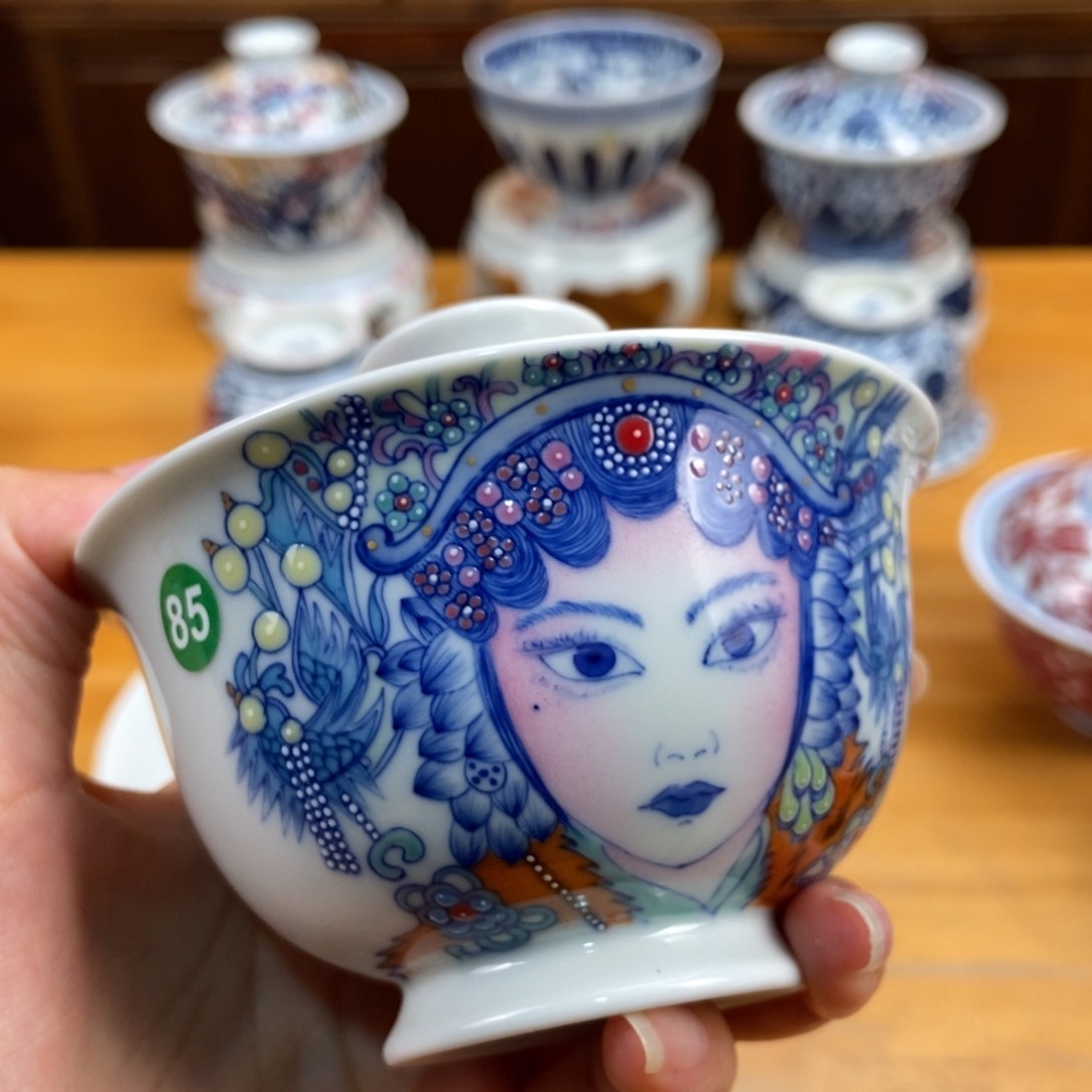 手绘现代茶具非古董