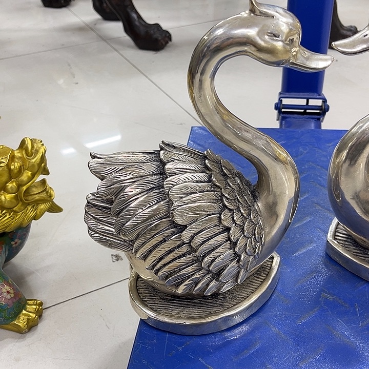 手工艺品琉璃天鹅摆件纯铜工艺品一只
