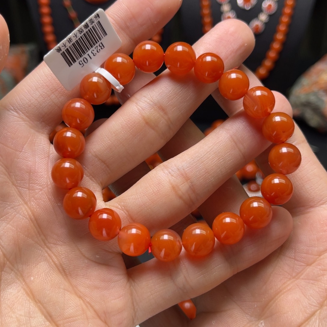 南红玛瑙10mm保山滴水洞单圈未镶嵌多样性发一件