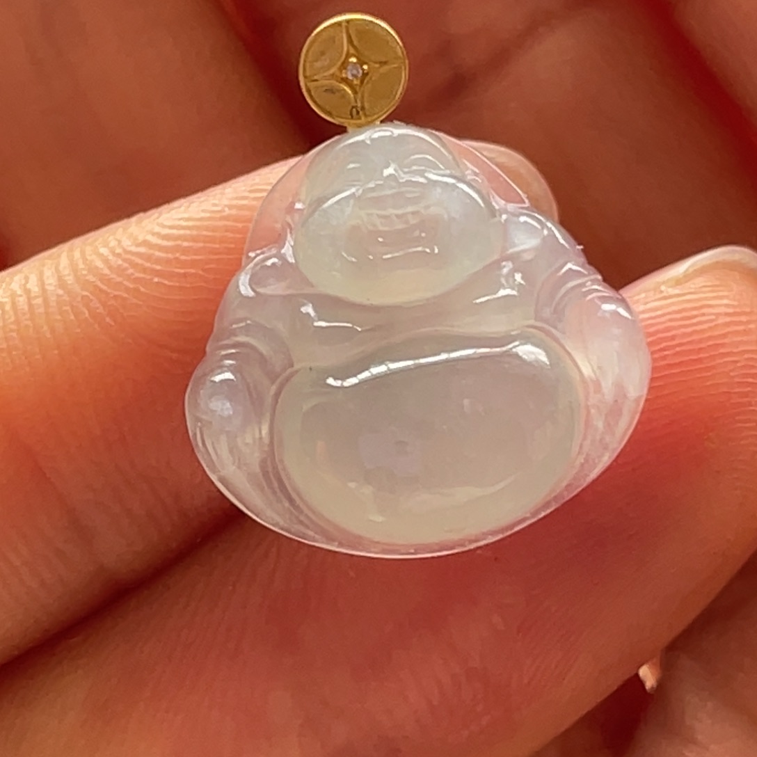 翡翠颈饰18K金镶嵌佛