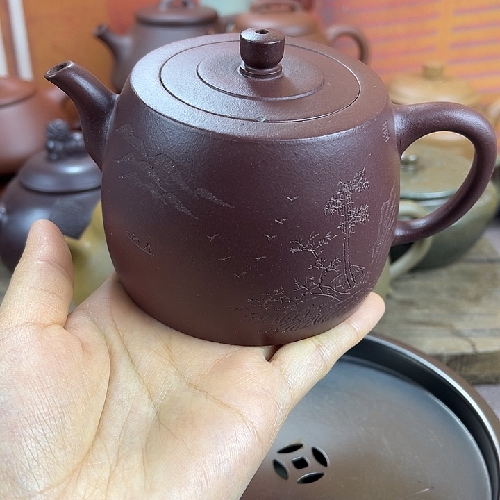 紫砂茶壶宜兴紫紫砂壶微瑕盖嗑