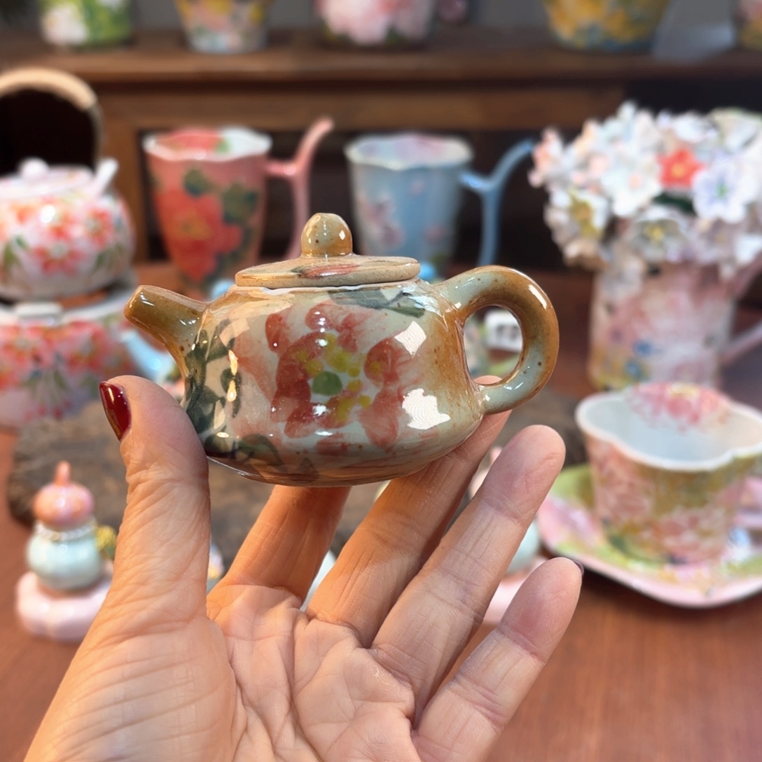 瓷片景德镇手绘高温釉下彩陶瓷茶具