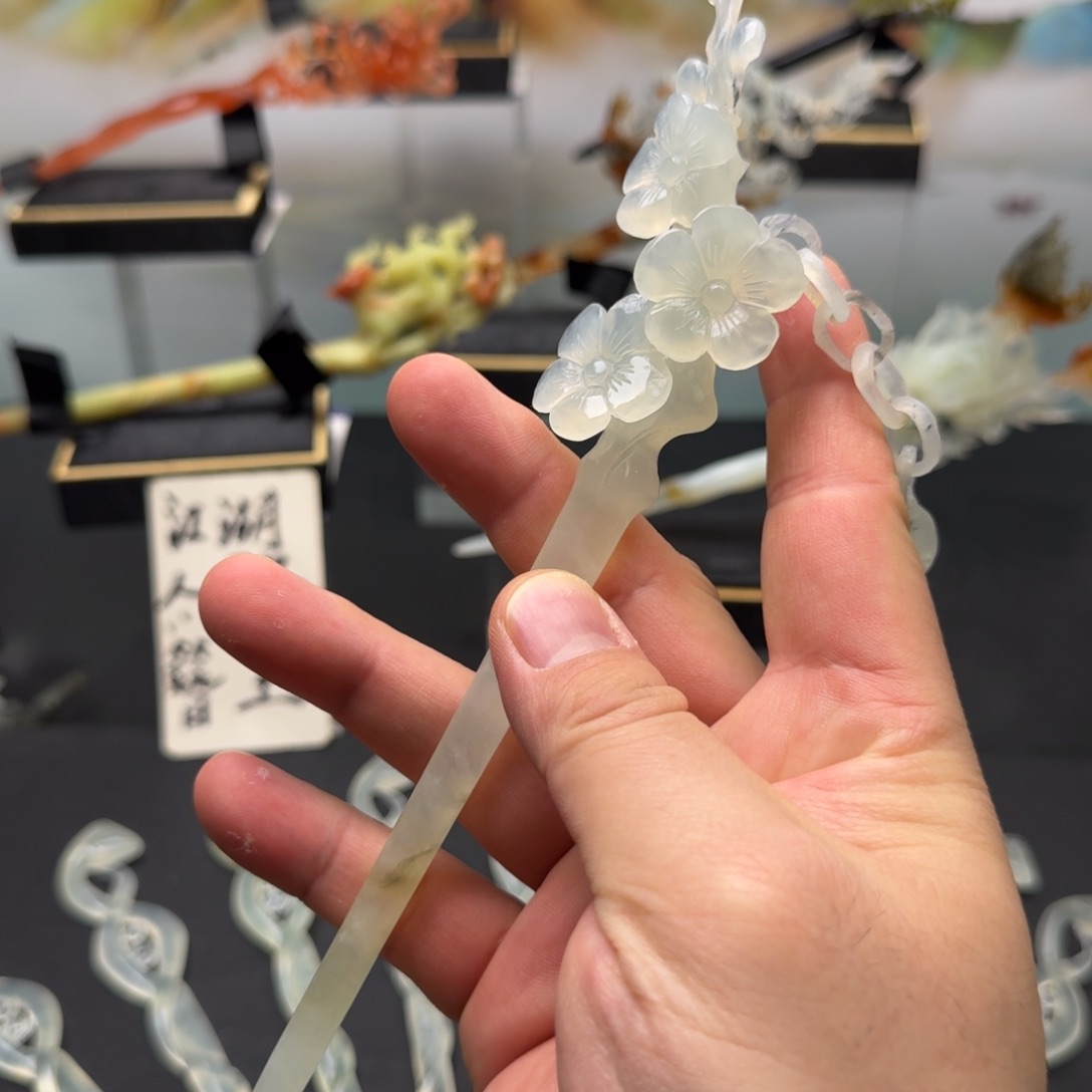 岫玉发饰未镶嵌明君玉簪贼拉好看