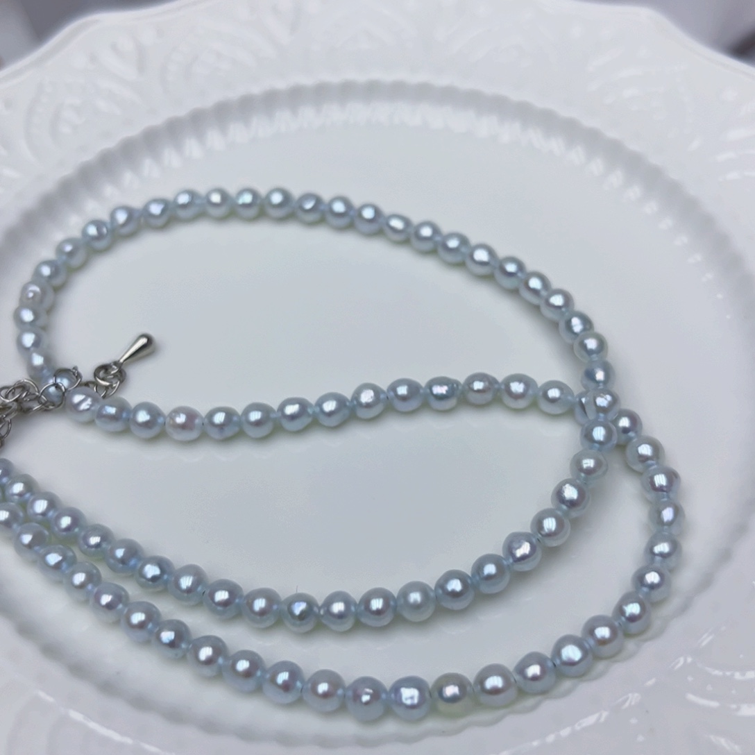 淡水珍珠颈饰银S925镶嵌