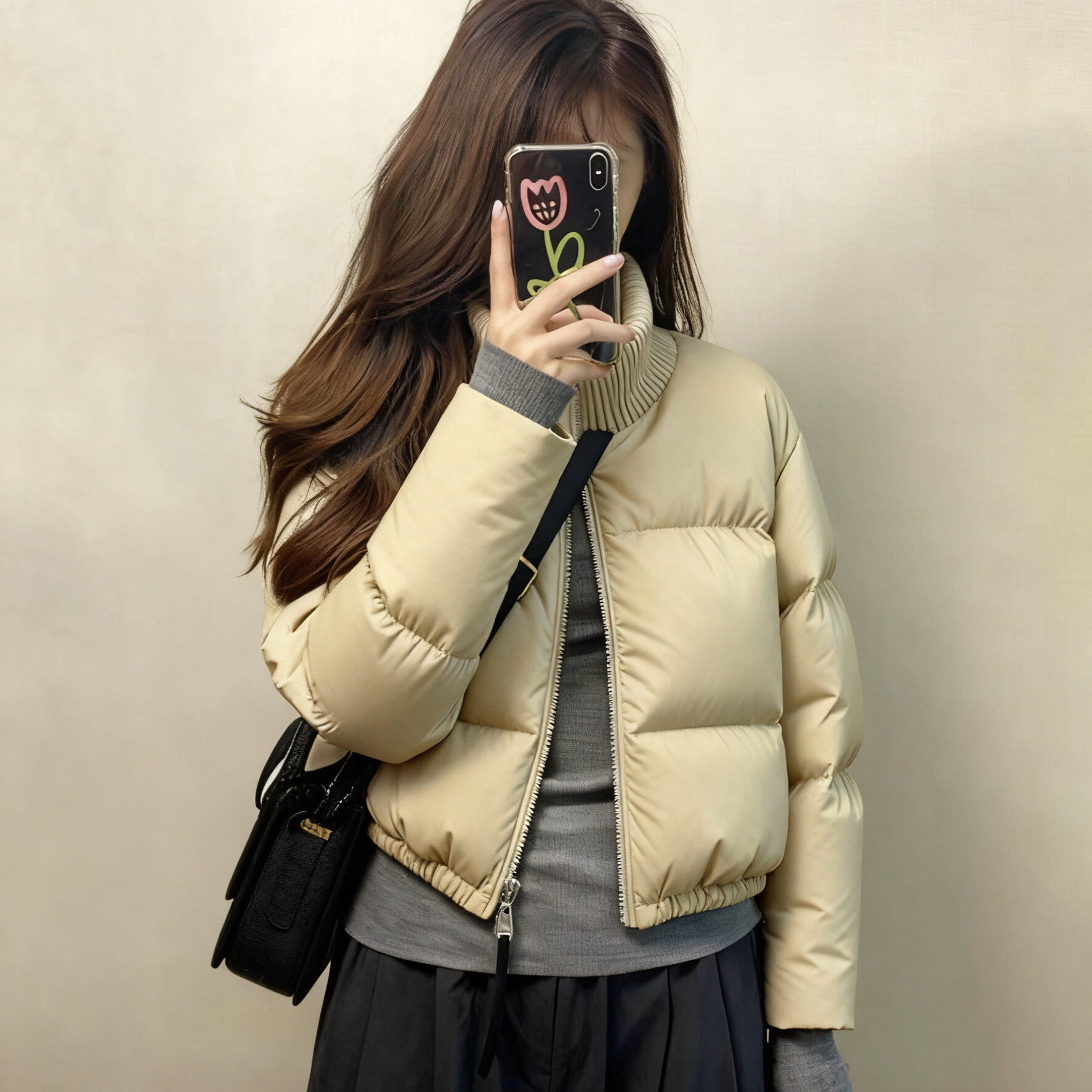 短款羽绒服女冬2025新款时尚保暖高级感小个子立领白鸭绒面包服女