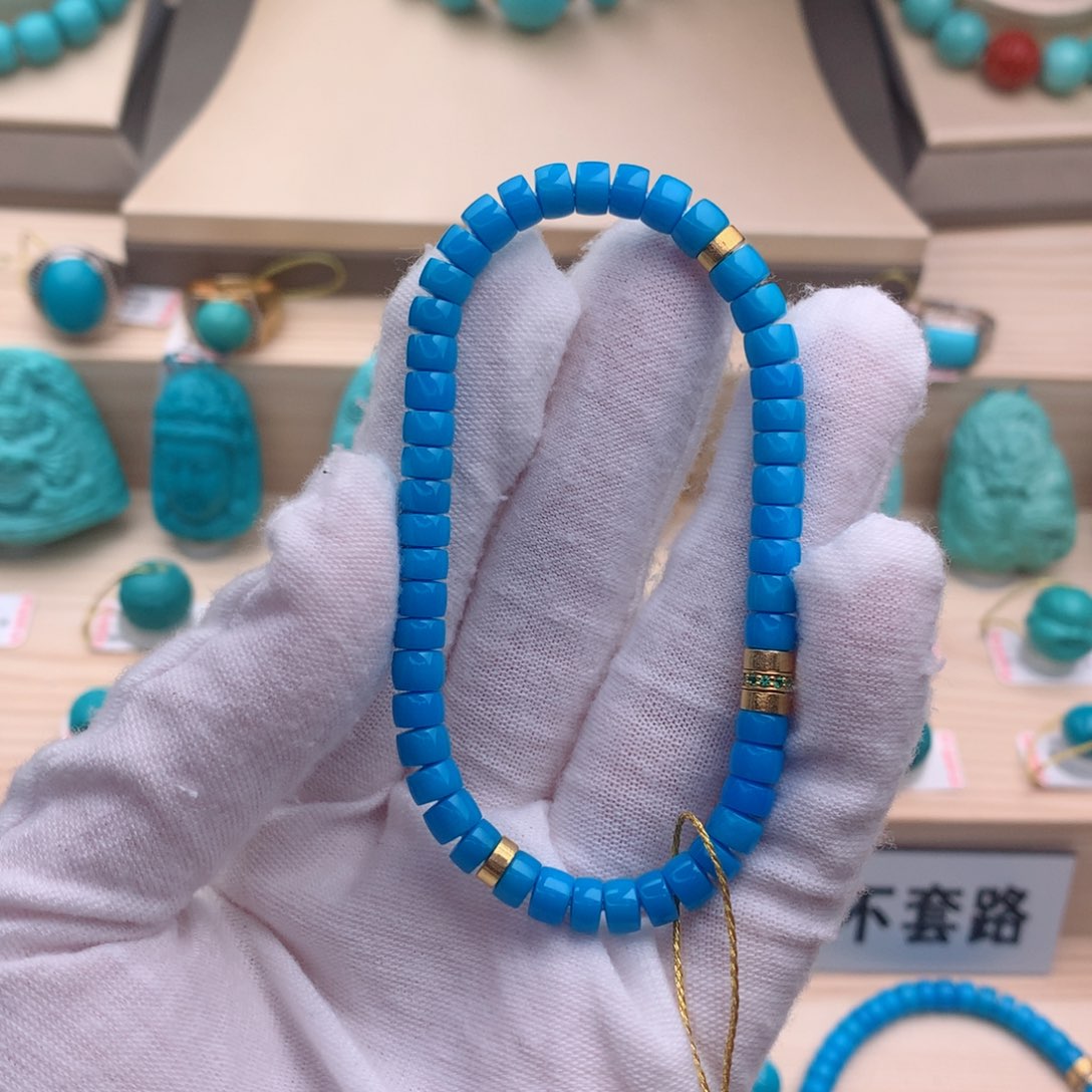 绿松石珠宝奇石18K金镶嵌