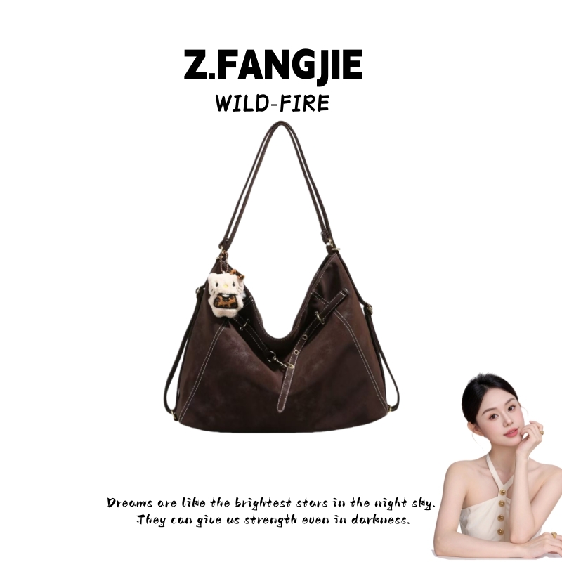 高级感通勤复古磨砂包包女大容量单肩斜挎托特包多用双肩后背包