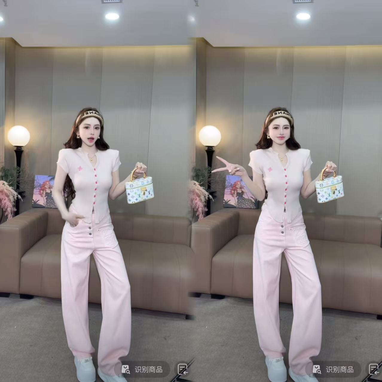 DACPAN-“樱粉甜宠”4扣直筒牛仔裤 2025/盼·PP 9031