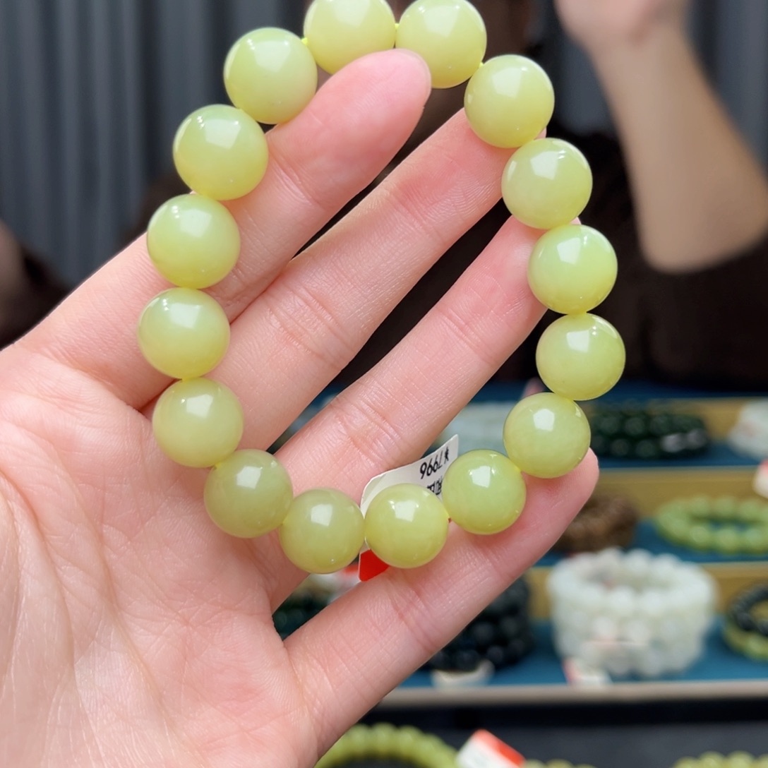 和田玉未镶嵌手串天然和田玉新疆若羌黄口12