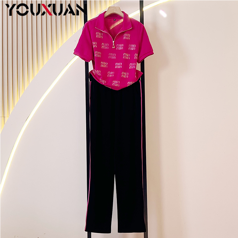 【高定新款】2025夏季新品女装显瘦百搭韩版时尚休闲短袖套装69862