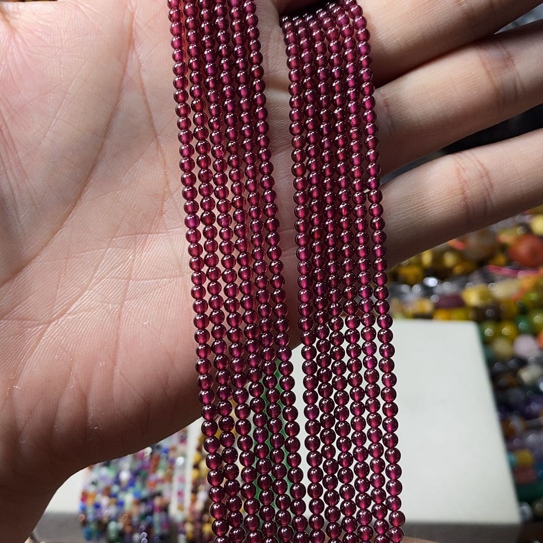 石英质玉未镶嵌，天然紫牙，乌石榴，石3mm，