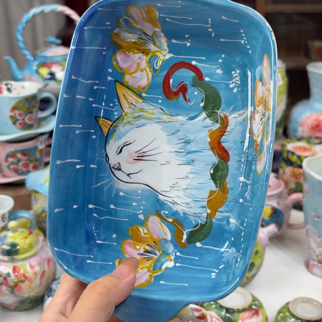 景德镇手绘高温釉下彩陶瓷茶具装饰