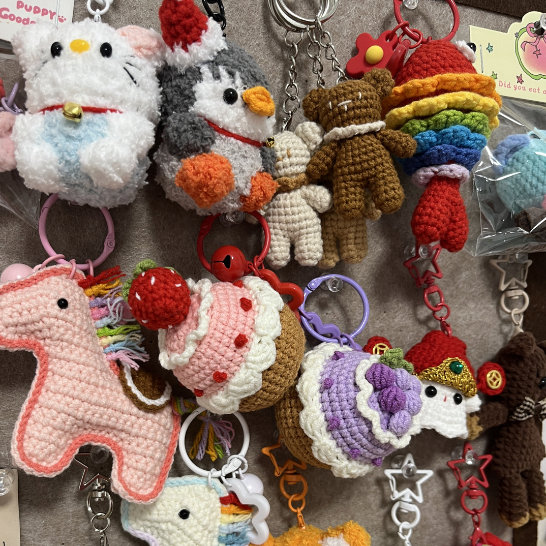 【直播链接】创意钩织物品，会配钥匙扣，默认微瑕，拍下no 退no 换