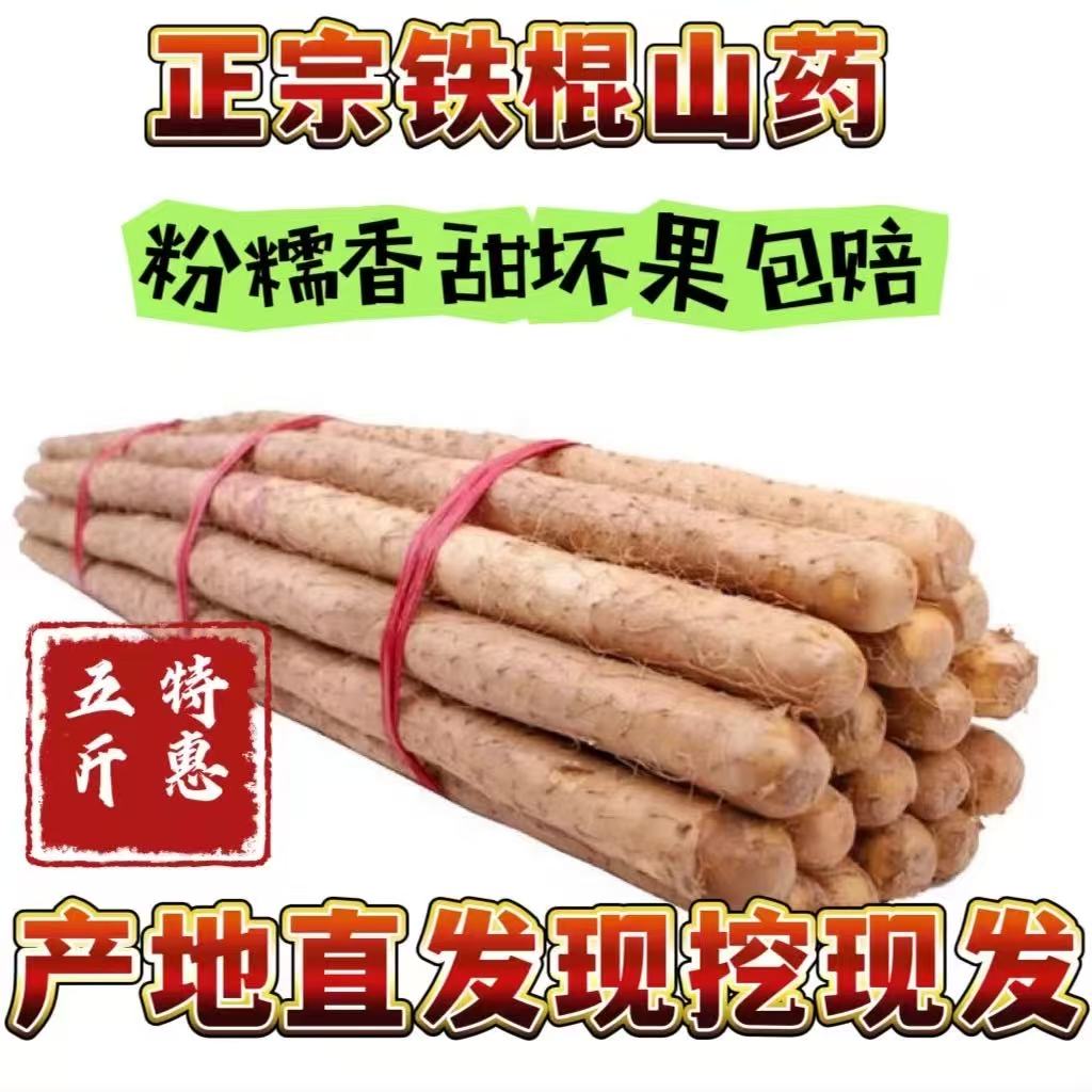 新鲜铁棍山药65-85cm五斤装粉糯香甜新鲜现挖产地直发垆土种植