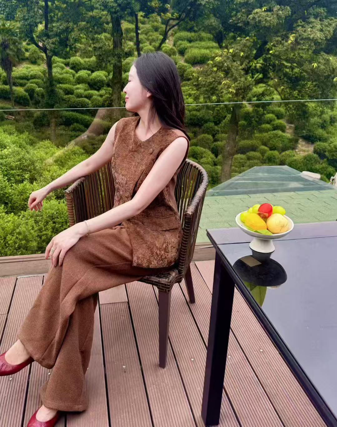 【钰姐精选】伊丽5365-显瘦气质时尚复古修身无袖套装设计师百搭