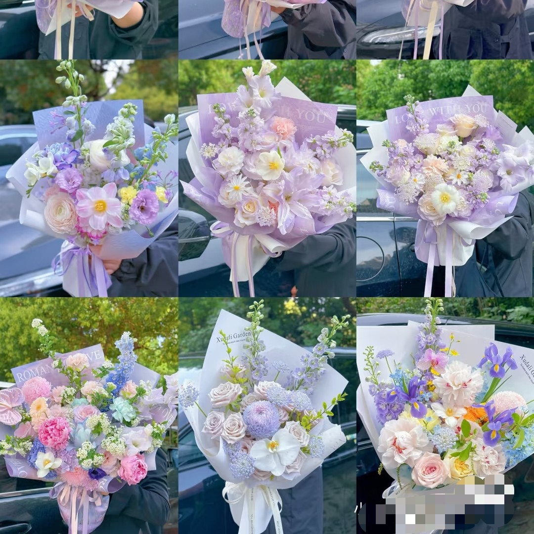 紫色系玫瑰混搭花束同城配送