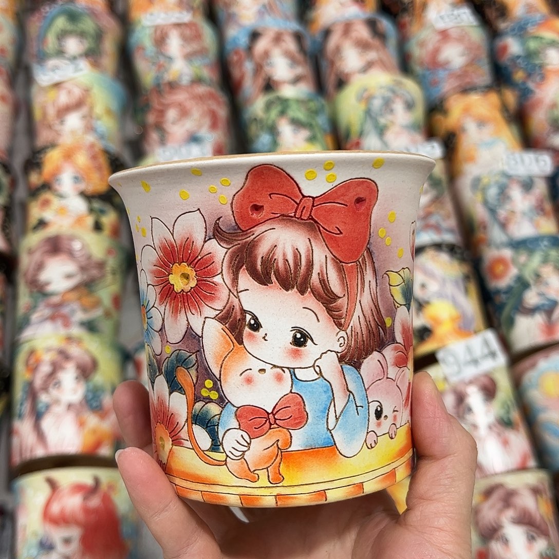 景德镇炫彩手绘口10.5高10