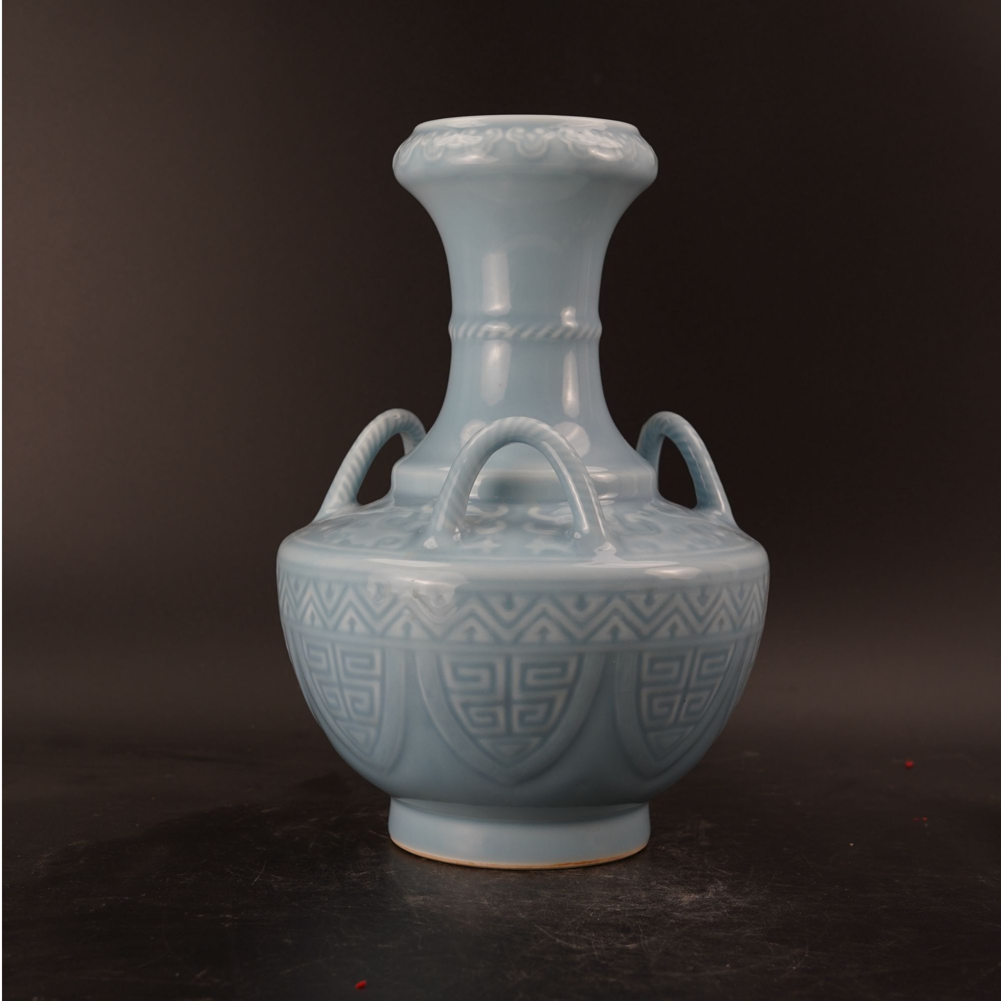 古董/瓷器/收藏/清-乾隆-天青釉三系尊/0184