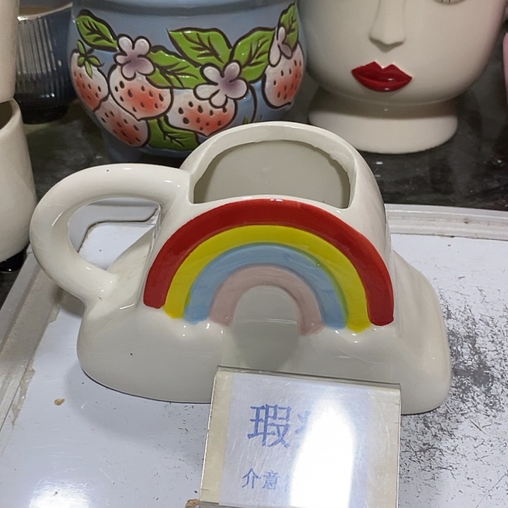 紫砂花盆多肉瑕疵盆有孔。