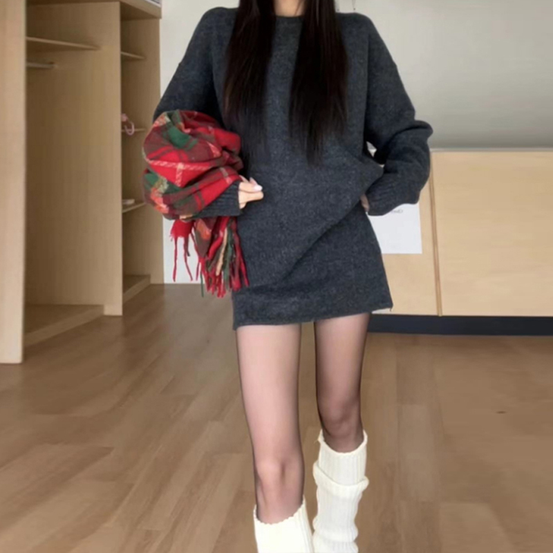 H986高级感内搭针织毛衣包臀连衣裙子女秋冬季新款小个子香风套装