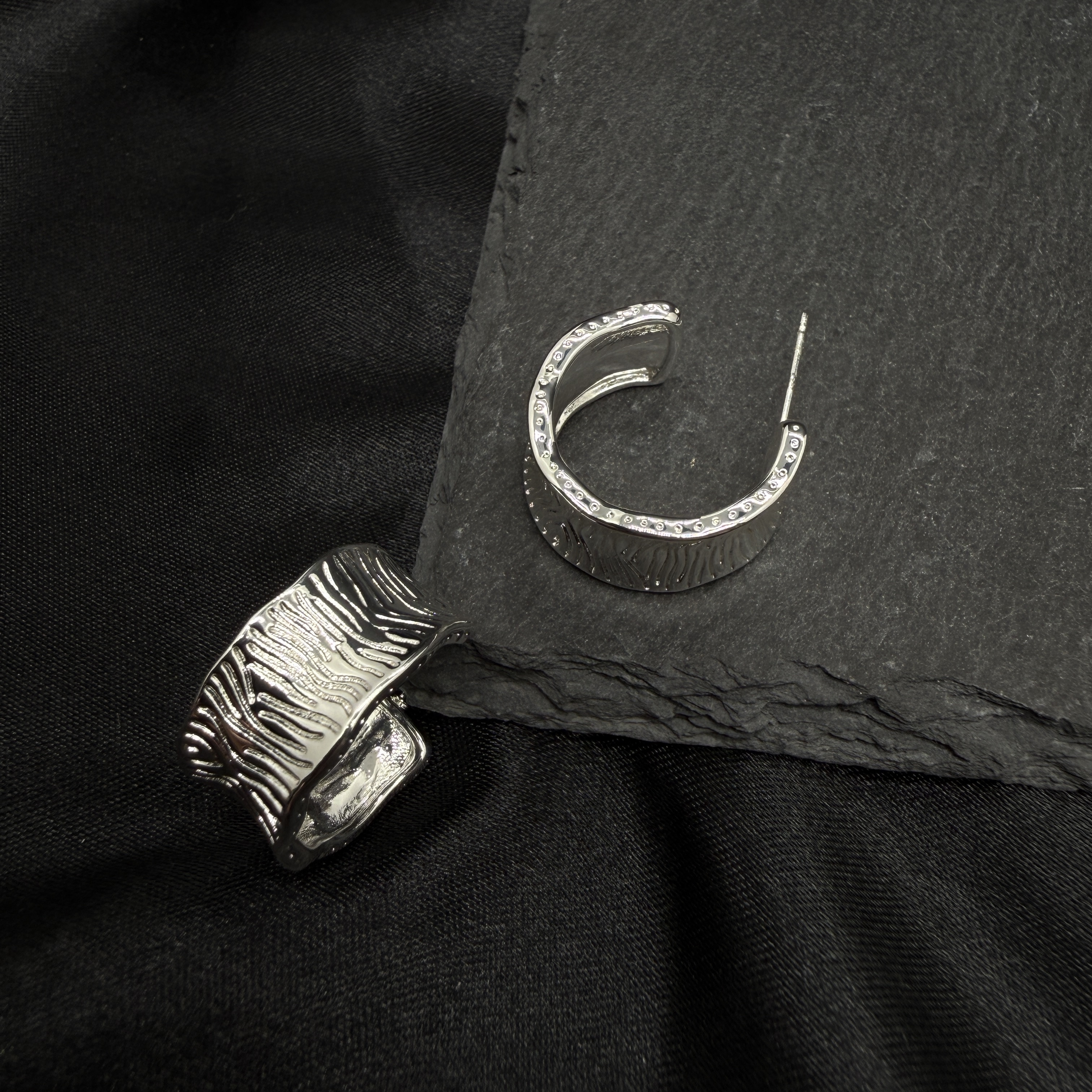 铜合金耳饰 0716 Acc-D36原创设计欧美风百搭冷淡风C型气质耳饰