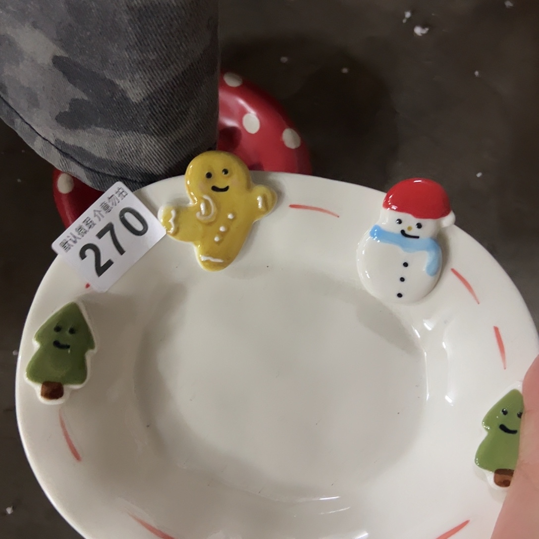 搪瓷微瑕姜饼人盘一个270