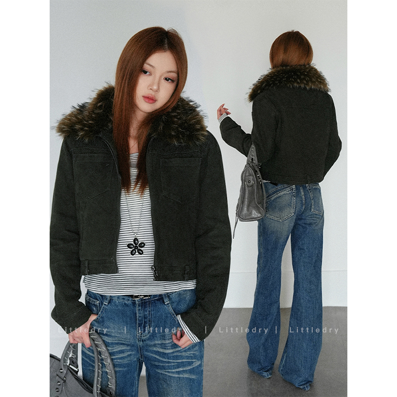 Littledry不油【11.21/8点-11.23/8点限时88折】毛领棉服YYX0293