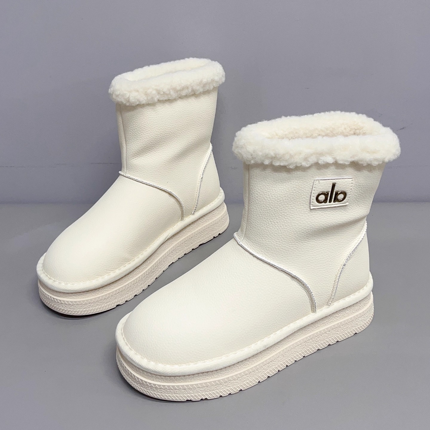 中筒靴雪地靴女2025年冬季爆款加绒保暖东北棉靴厚底短靴毛绒棉鞋