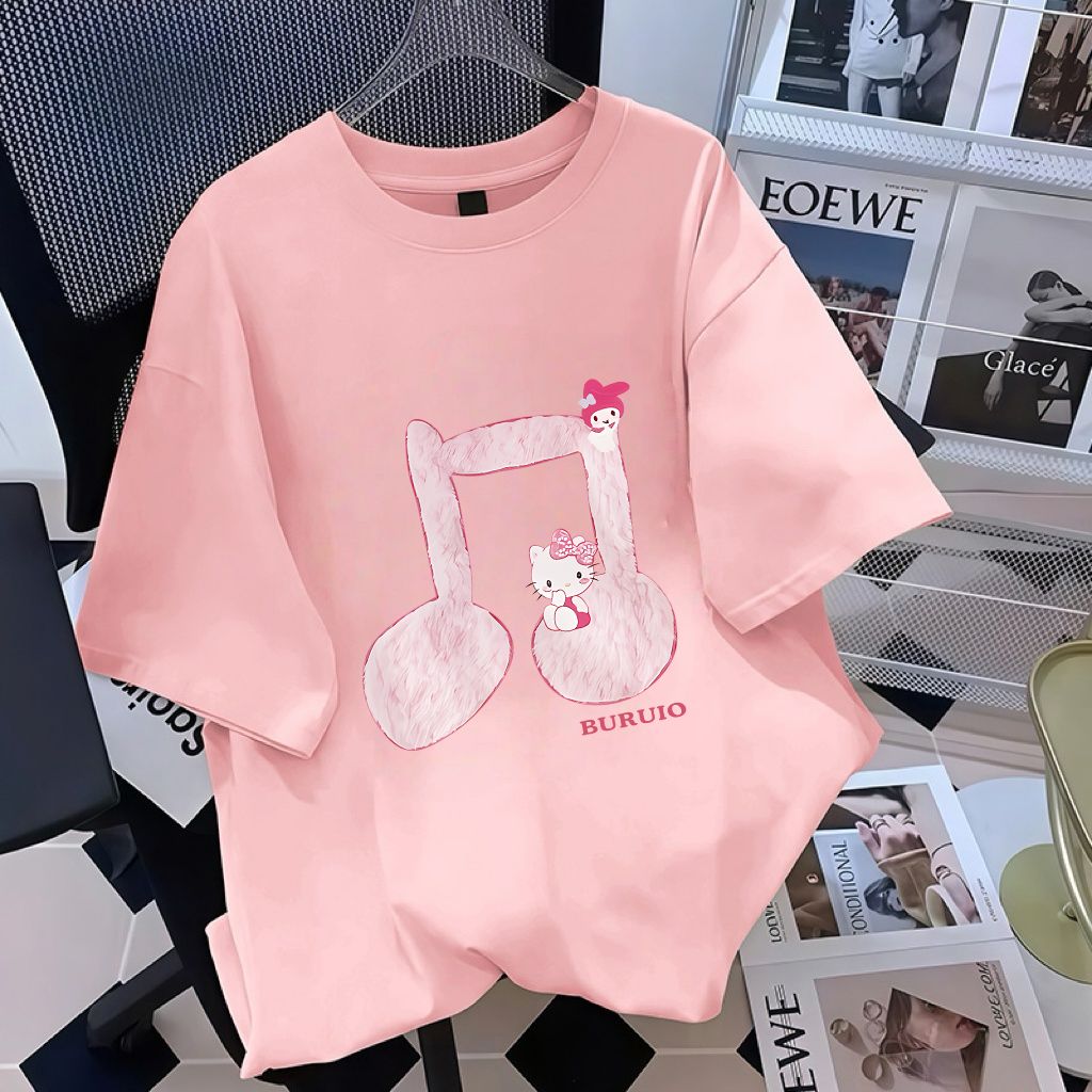 【100%纯棉】女童短袖t恤纯棉夏装2025洋气女孩中大童半袖上衣夏季