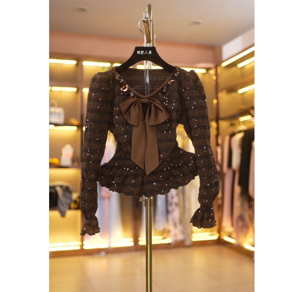 【糖宝专属】小香风重工亮片时尚轻奢设计感上衣6022-1