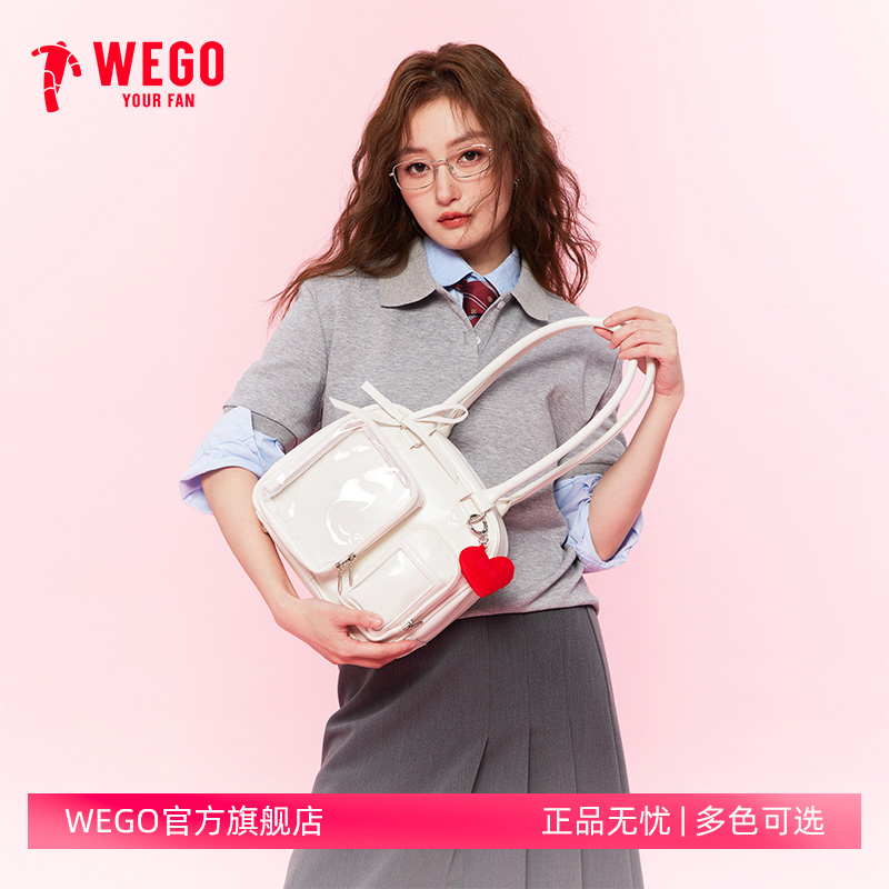WEGOHARAJUKU波士顿娃包二次元少女手拎谷子吧唧徽章通勤单肩痛包