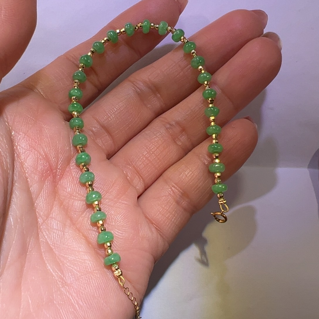 翡翠颈饰18K金镶嵌手链