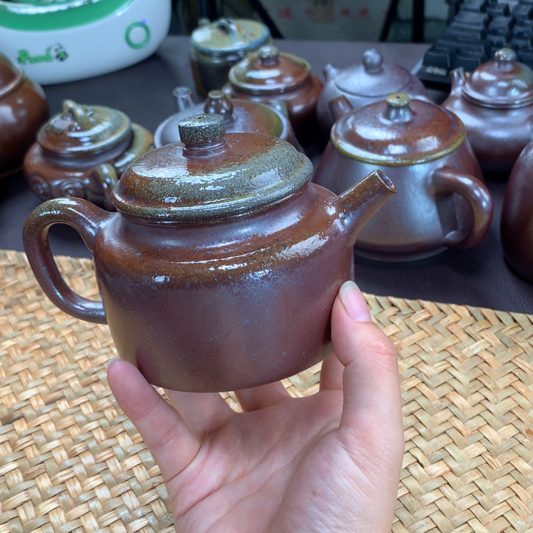 茶壶紫砂纯自然柴烧