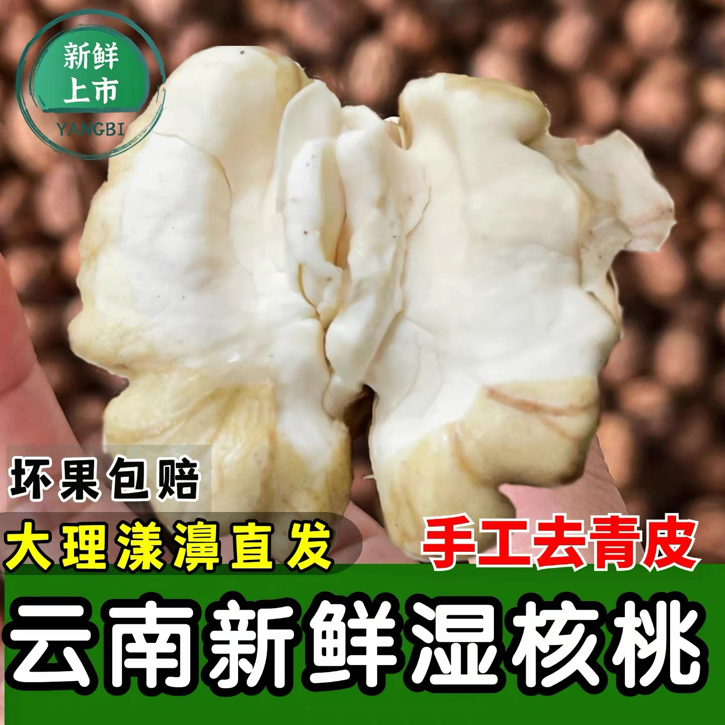 2025年云南大理漾濞去青皮新鲜湿核桃孕妇嫩核桃生核桃一斤/2斤装