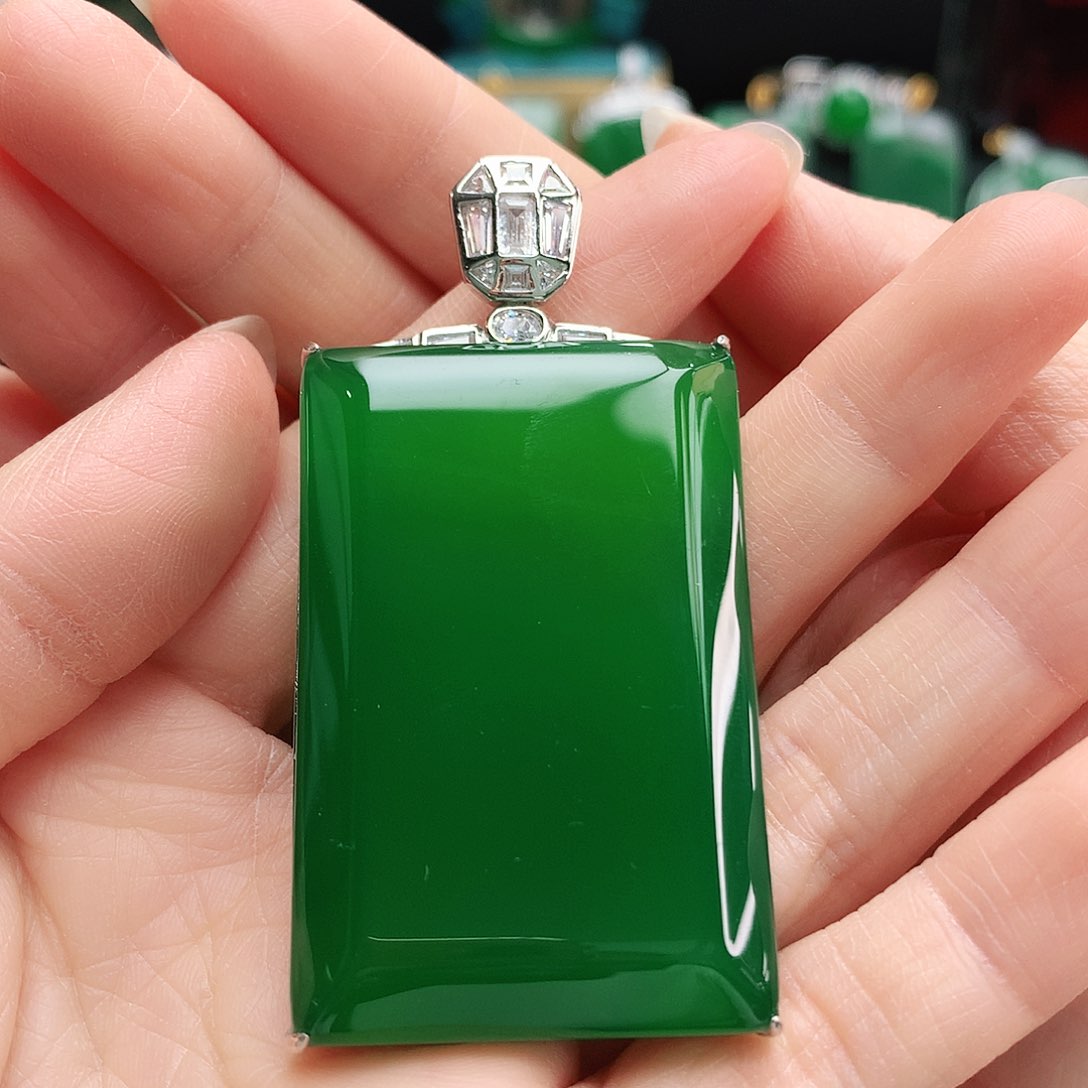 玛瑙/玉髓吊坠银S925镶嵌