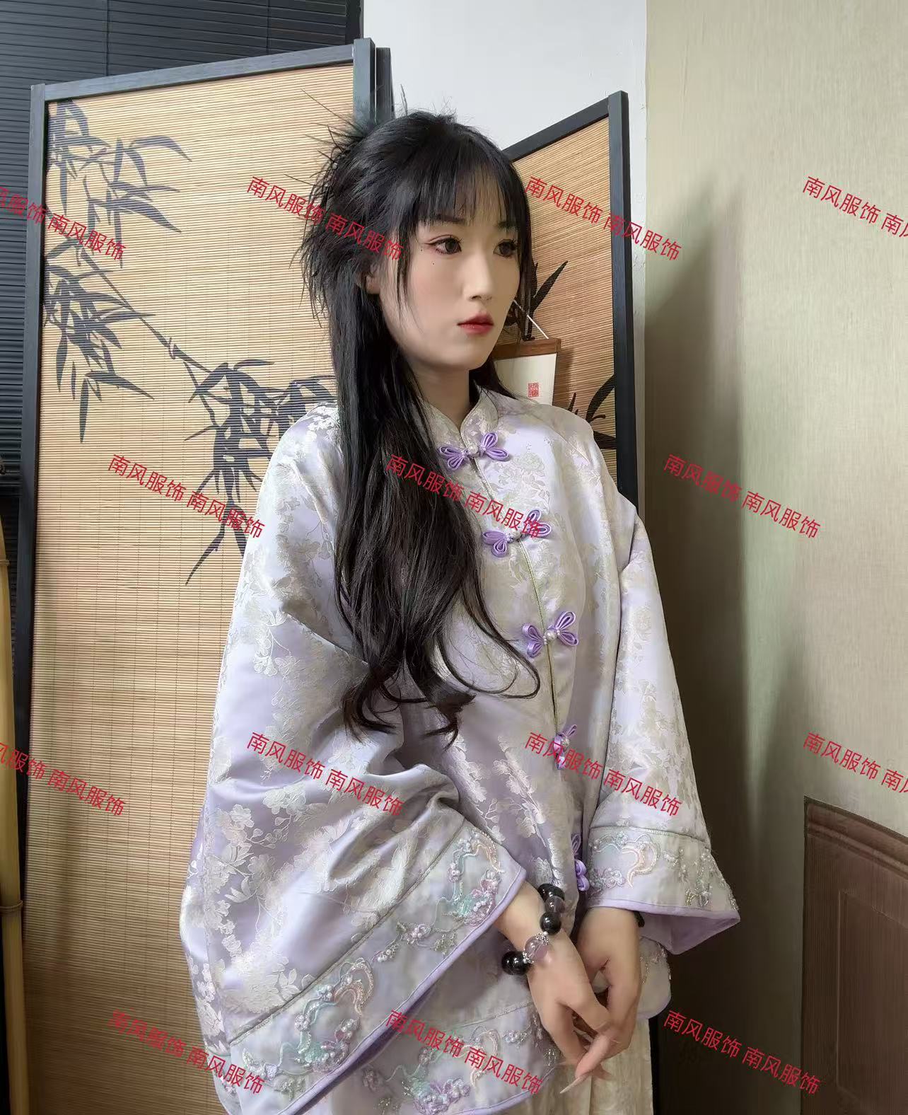 【秋色宜人】新中式新款宽松禅意上衣复古提花新中式圆领