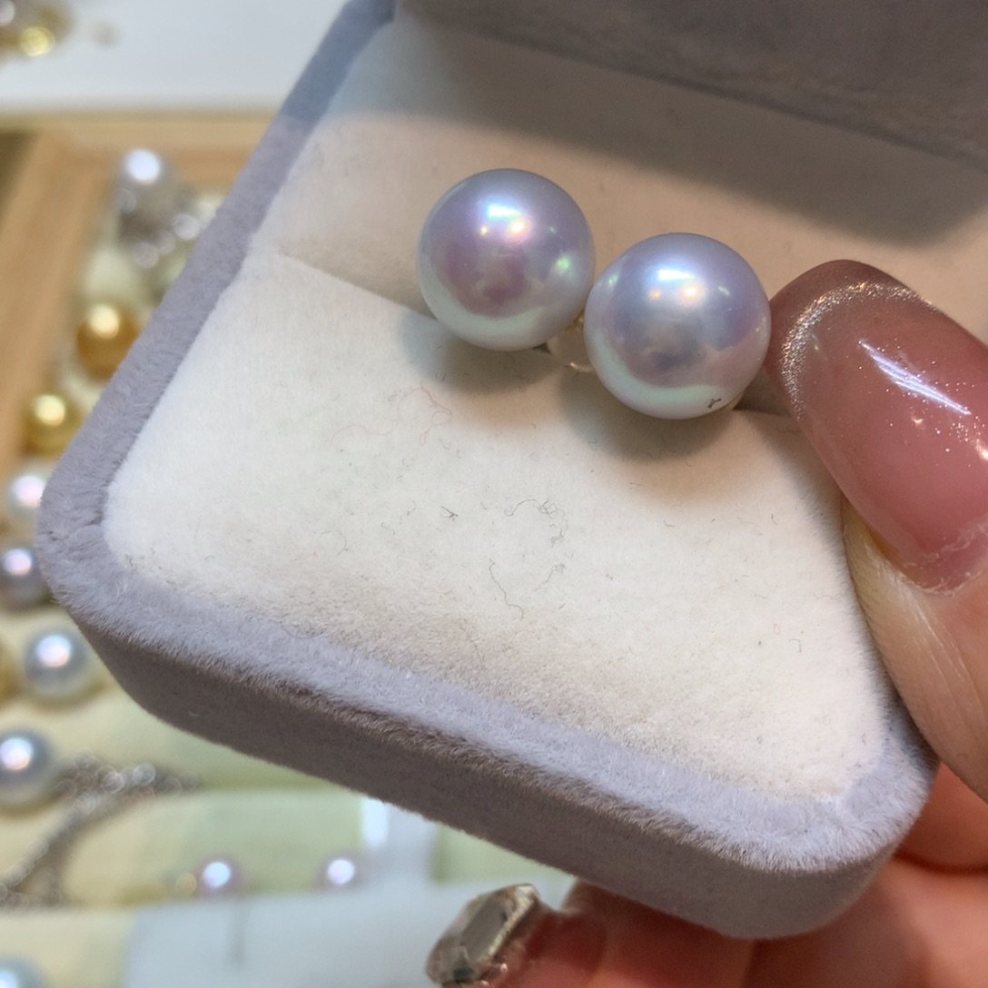 淡水珍珠耳饰18K金镶嵌