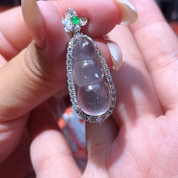 石英质玉银S925镶嵌颈饰