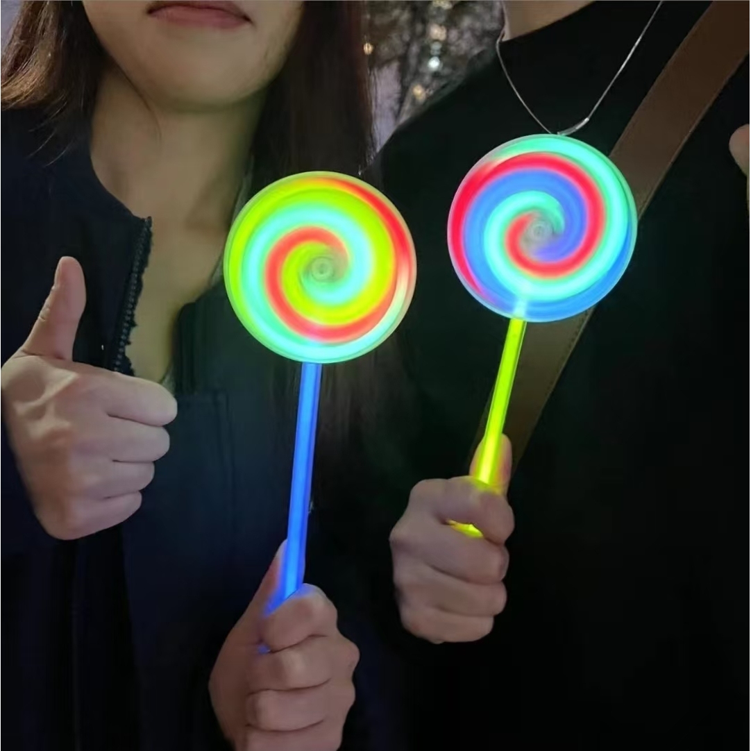 半自动荧光棒棒糖发光旋转风车夜光玩具荧光棒节日送礼物汽车文化