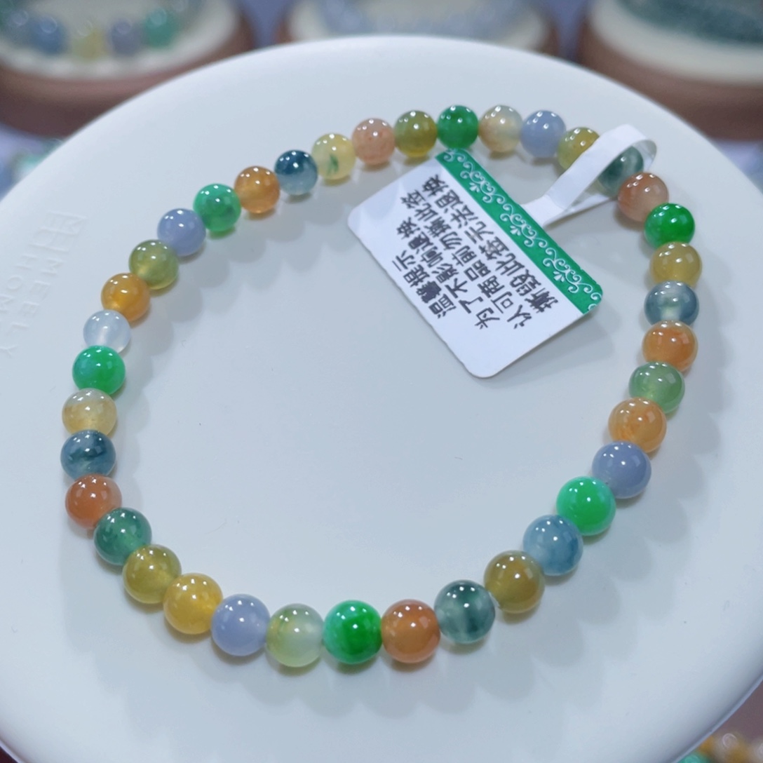 未镶嵌手链翡翠靓色糖果
