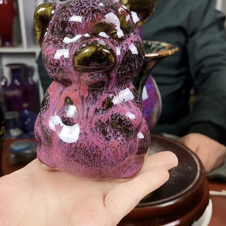 尚峰钧窑作品猪摆件