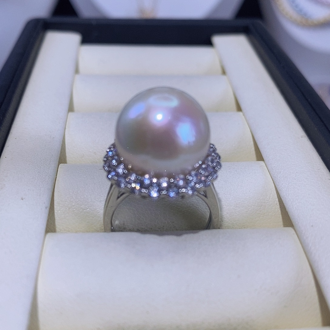 淡水珍珠戒指合金