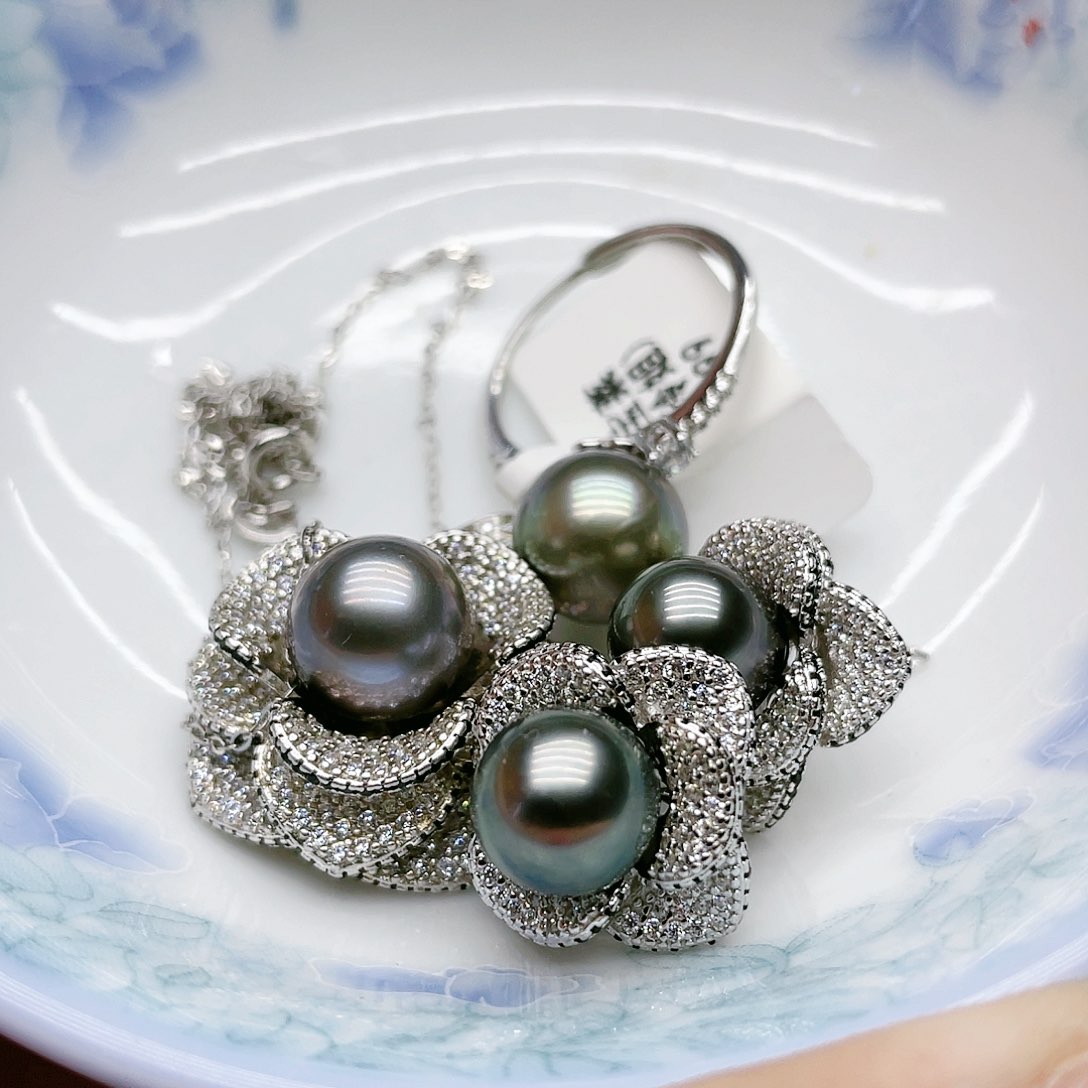 海水珍珠颈饰银S925镶嵌